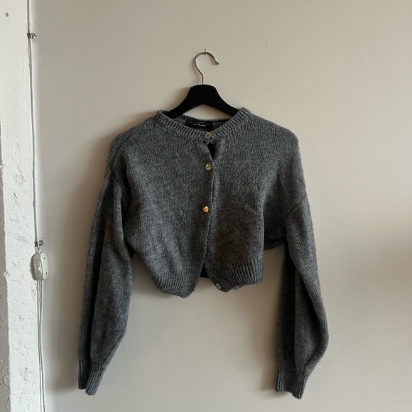 Grey cropped sweater - Picture 1 of 4